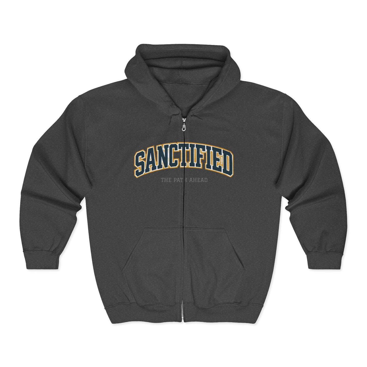 Sanctified Zip-Up Hoodie: Cozy Unisex Apparel, Motivational Gift, Casual Wear, Spiritual Sweatshirt, Everyday Comfort