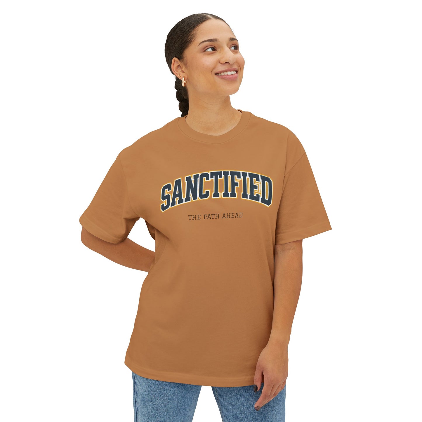 Sanctified Unisex Oversized Boxy Tee, Casual Tee Gift, Comfort Top, Trendy Streetwear, Everyday Wear, Fashion Statement, Graphic Tee