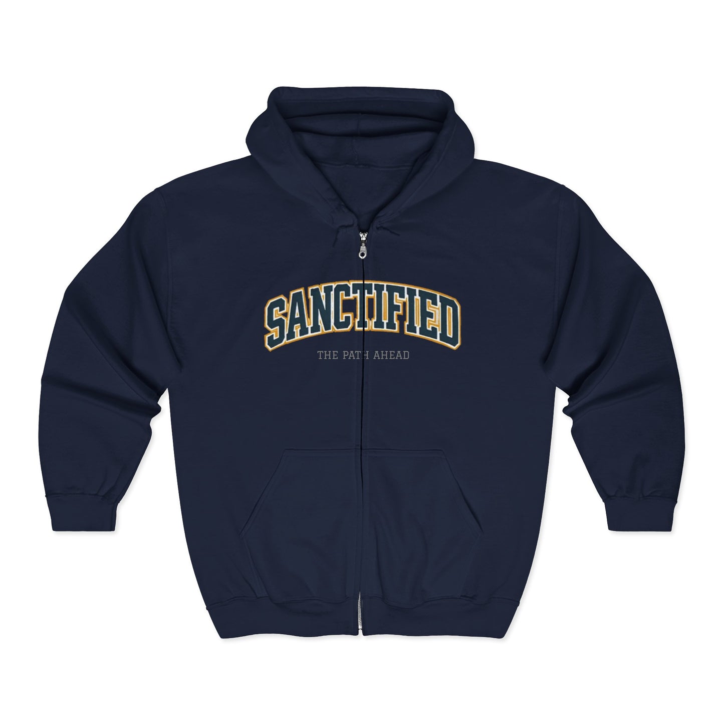 Sanctified Zip-Up Hoodie: Cozy Unisex Apparel, Motivational Gift, Casual Wear, Spiritual Sweatshirt, Everyday Comfort