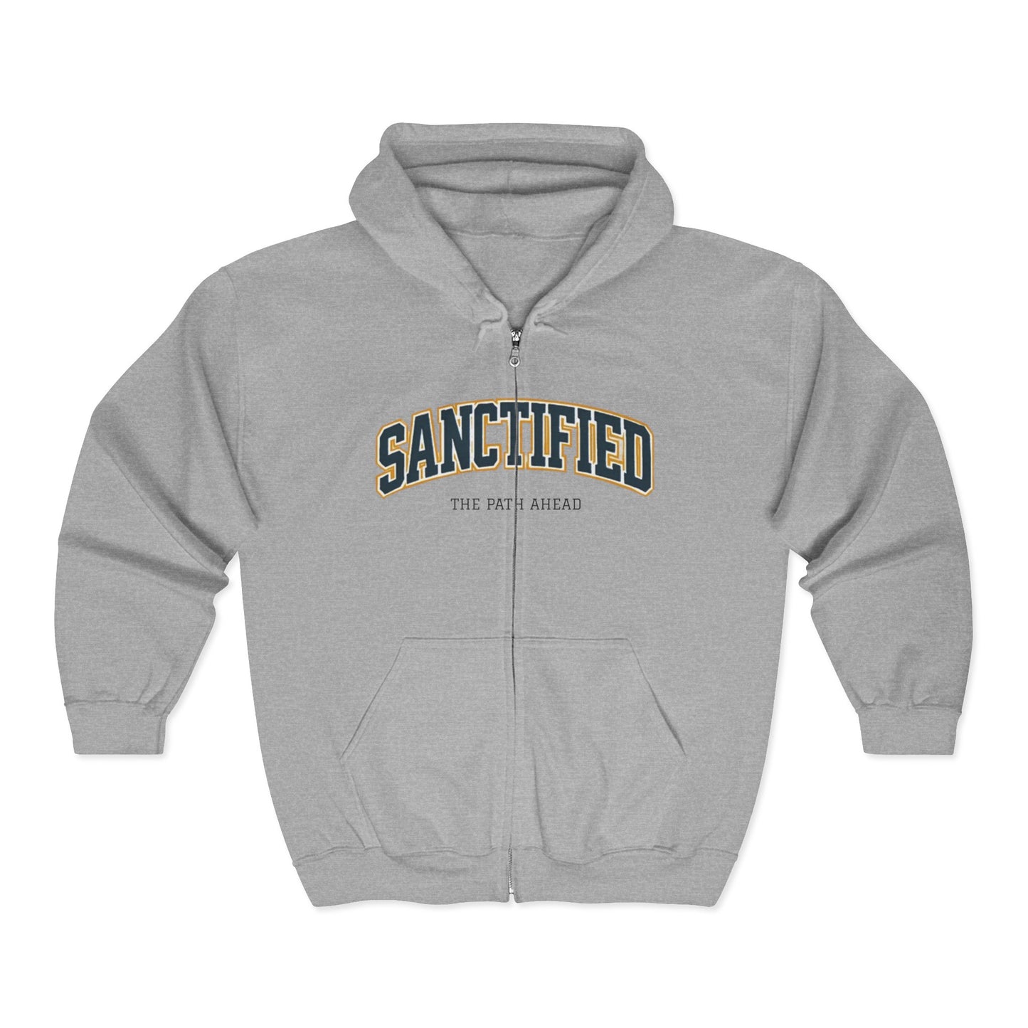 Sanctified Zip-Up Hoodie: Cozy Unisex Apparel, Motivational Gift, Casual Wear, Spiritual Sweatshirt, Everyday Comfort