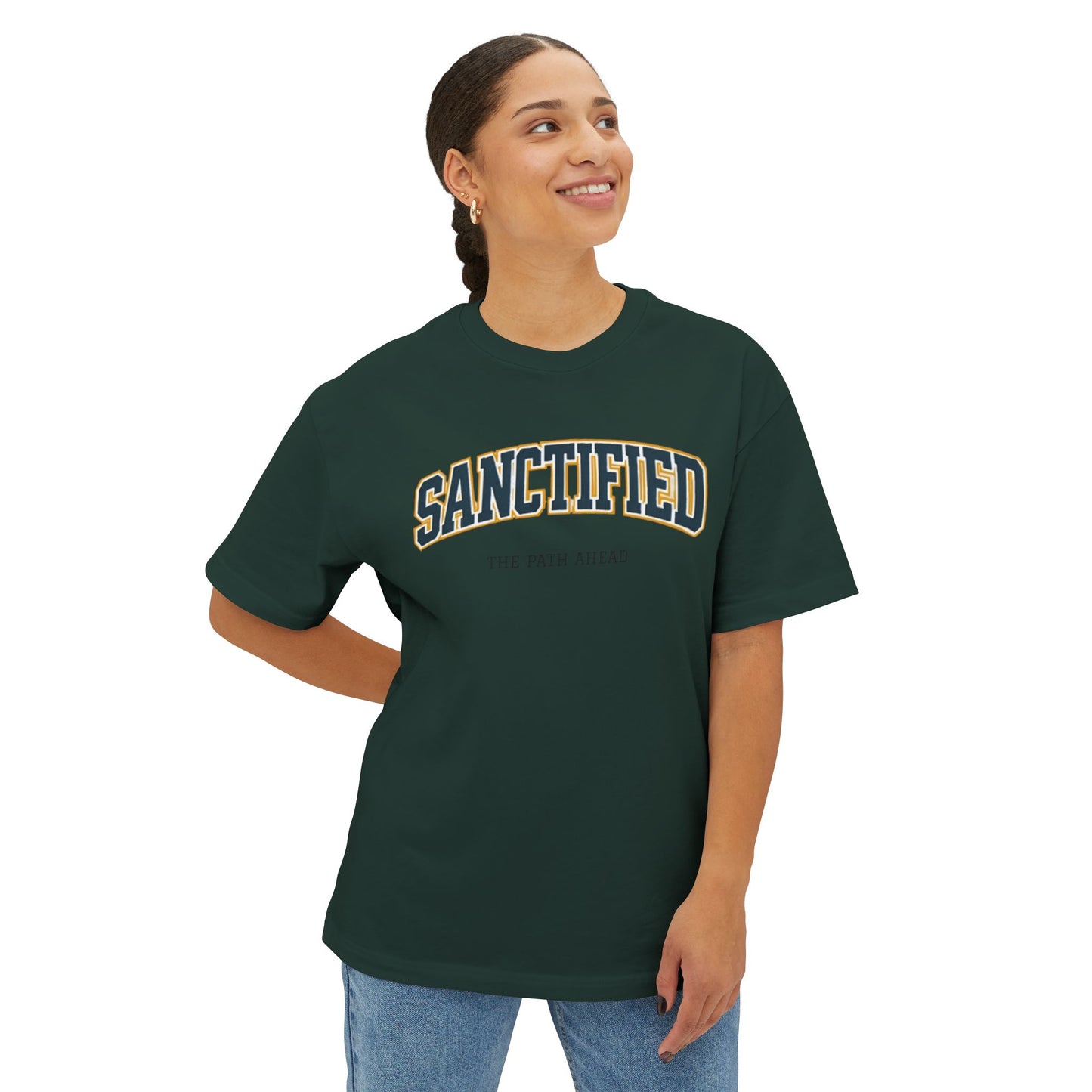 Sanctified Unisex Oversized Boxy Tee, Casual Tee Gift, Comfort Top, Trendy Streetwear, Everyday Wear, Fashion Statement, Graphic Tee
